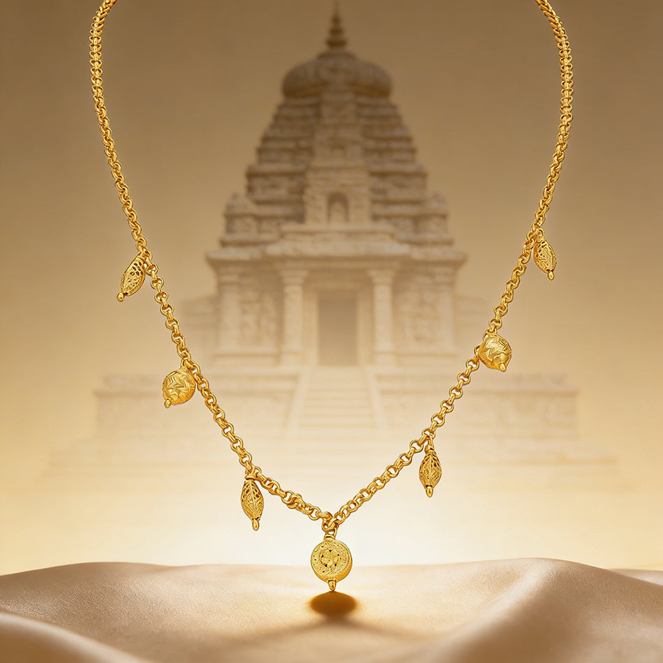 Golden Delicate Floral Drop 925 Sterling Silver Necklace for Women