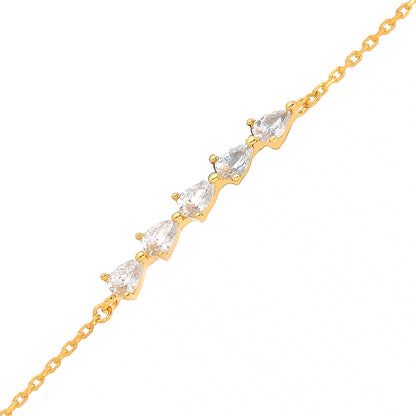 Golden Delight Trendy Rhodium Bracelet