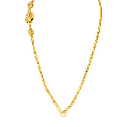 Golden Divine Goddess Lakshmi Peacock Mugappu 925 Sterling Silver Thali Chain for Women