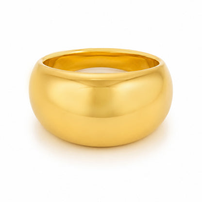 Golden Dome Glow 925 Sterling Silver Statement Ring