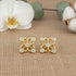 Golden Four Petal 925 Sterling Silver CZ Stud for Women