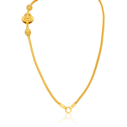 Golden Goddess Lakshmi Mugappu 925 Sterling Silver Thali Chain for Women