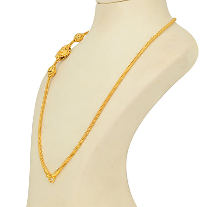 Golden Goddess Lakshmi Mugappu 925 Sterling Silver Thali Chain for Women