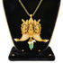 Golden Goddess Lakshmi Ratha Motif 925 Sterling Silver Pearl Drop Pendant for Women