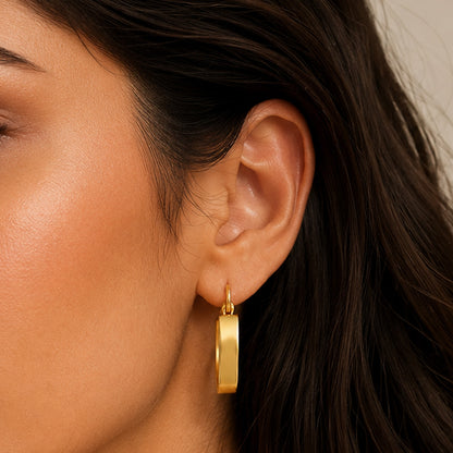 Golden Halo Arc 925 Sterling Silver Hoop Earrings