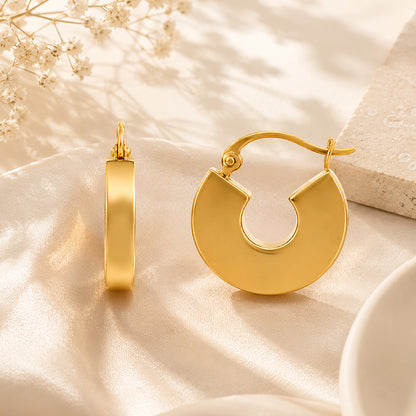 Golden Halo Arc 925 Sterling Silver Hoop Earrings