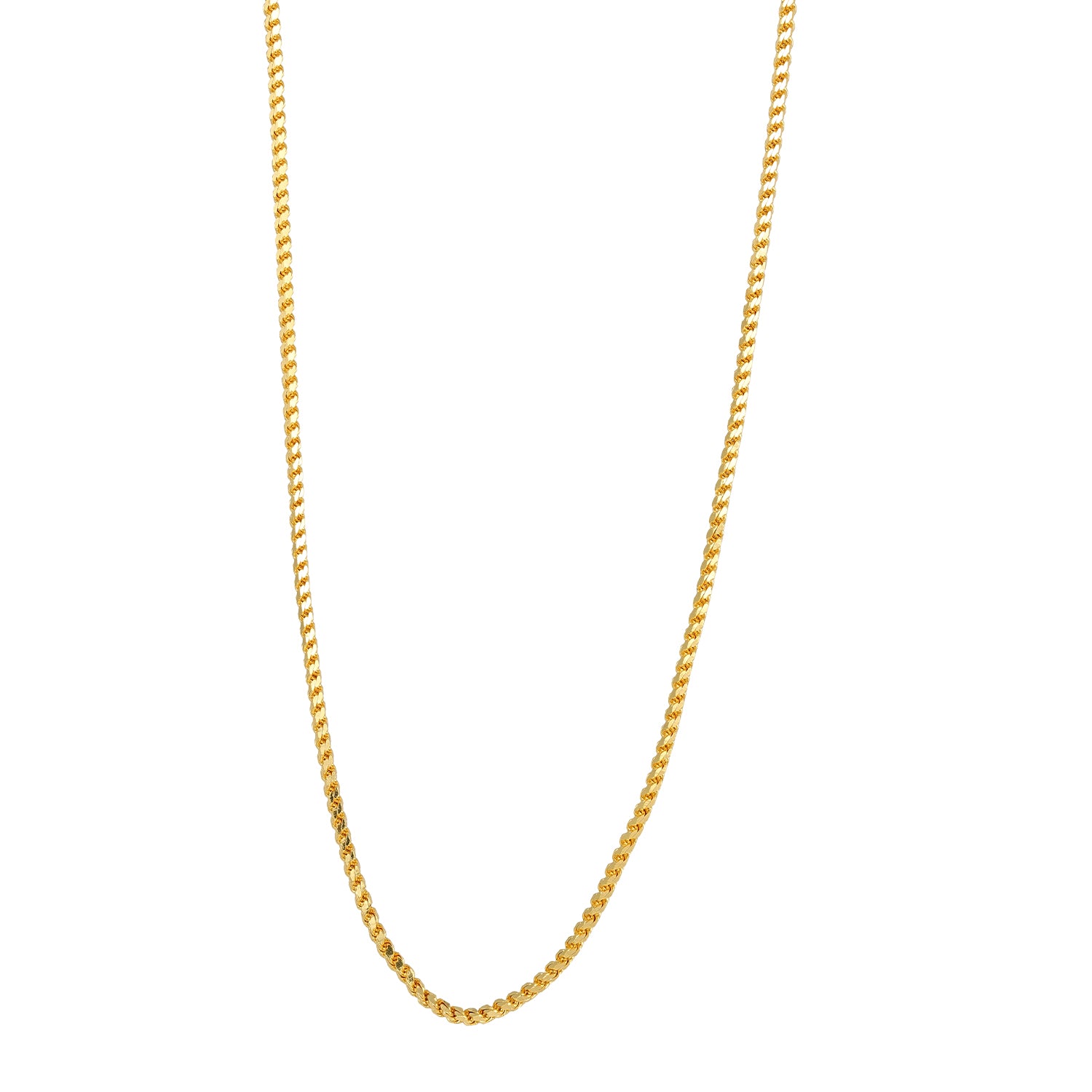 Golden Interwoven Link Pattern 925 Sterling Silver Chain for Women