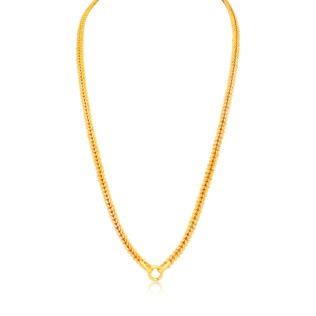 Golden Intricate Woven Link 925 Sterling Silver Thali Chain for Women