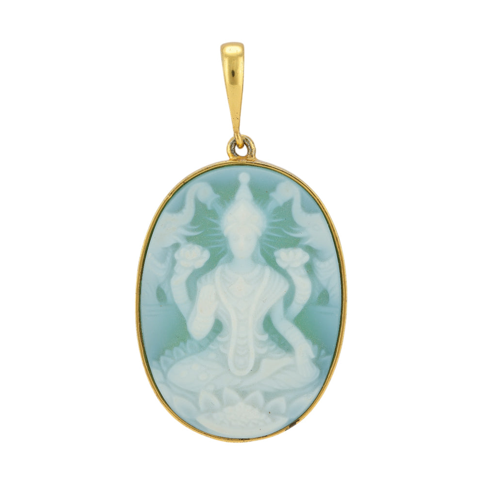 Golden Lakshmi Agate 925 Gold Plated Pendants