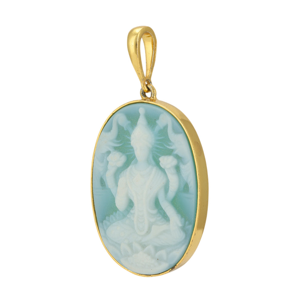 Golden Lakshmi Agate 925 Gold Plated Pendants