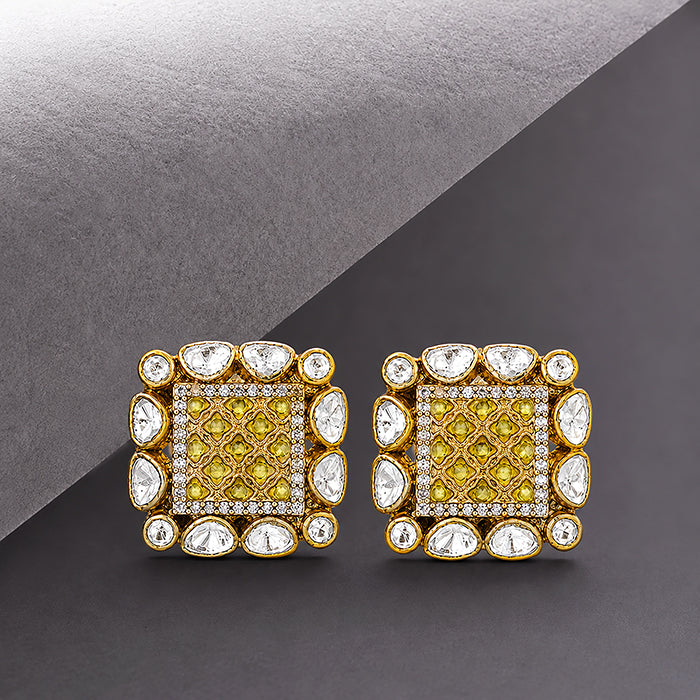 Golden Lattice Glow 925 Sterling Silver Earrings