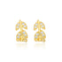 Golden Leaf Crystal Bloom 925 Sterling Silver Cuff Earrings for Women