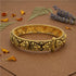 Golden Leaf Motif 925 Sterling Silver Bangle for Women