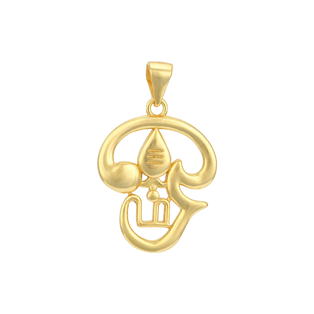 Golden Lord Muruga OM 925 Sterling Silver Pendant for Men