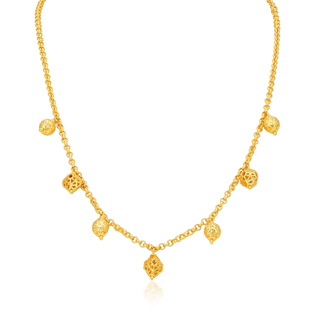 Golden Minimal Lattice Dangle 925 Sterling Silver Necklace for Women