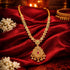 Golden Navaratna CZ Statement 925 Sterling Silver Pearl Drop Haram for Women
