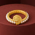 Golden Ocean Coil Pearl Sculptural Contemporary Designer Ring