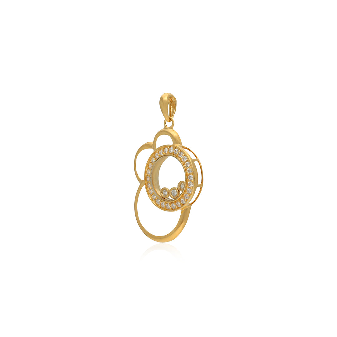 Golden Orbit 925 Sterling Silver Circle Pendant