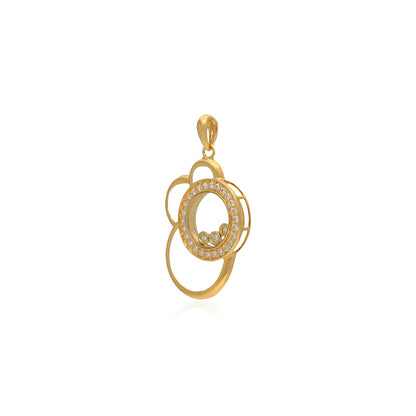 Golden Orbit 925 Sterling Silver Circle Pendant