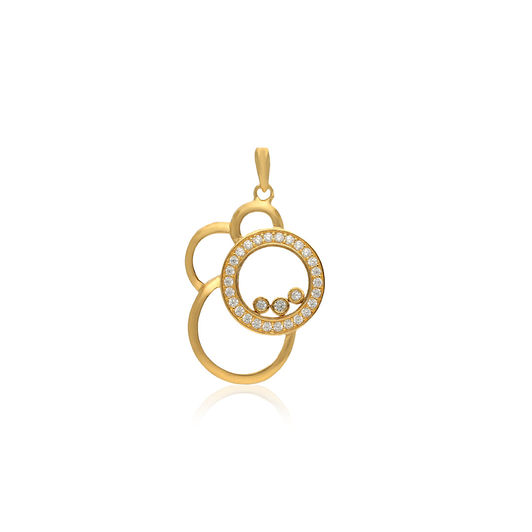 Golden Orbit 925 Sterling Silver Circle Pendant