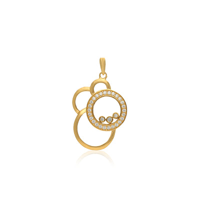 Golden Orbit 925 Sterling Silver Circle Pendant