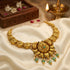 Golden Peacock Cluster 925 Sterling Silver Green Bead Drop Necklace for Women