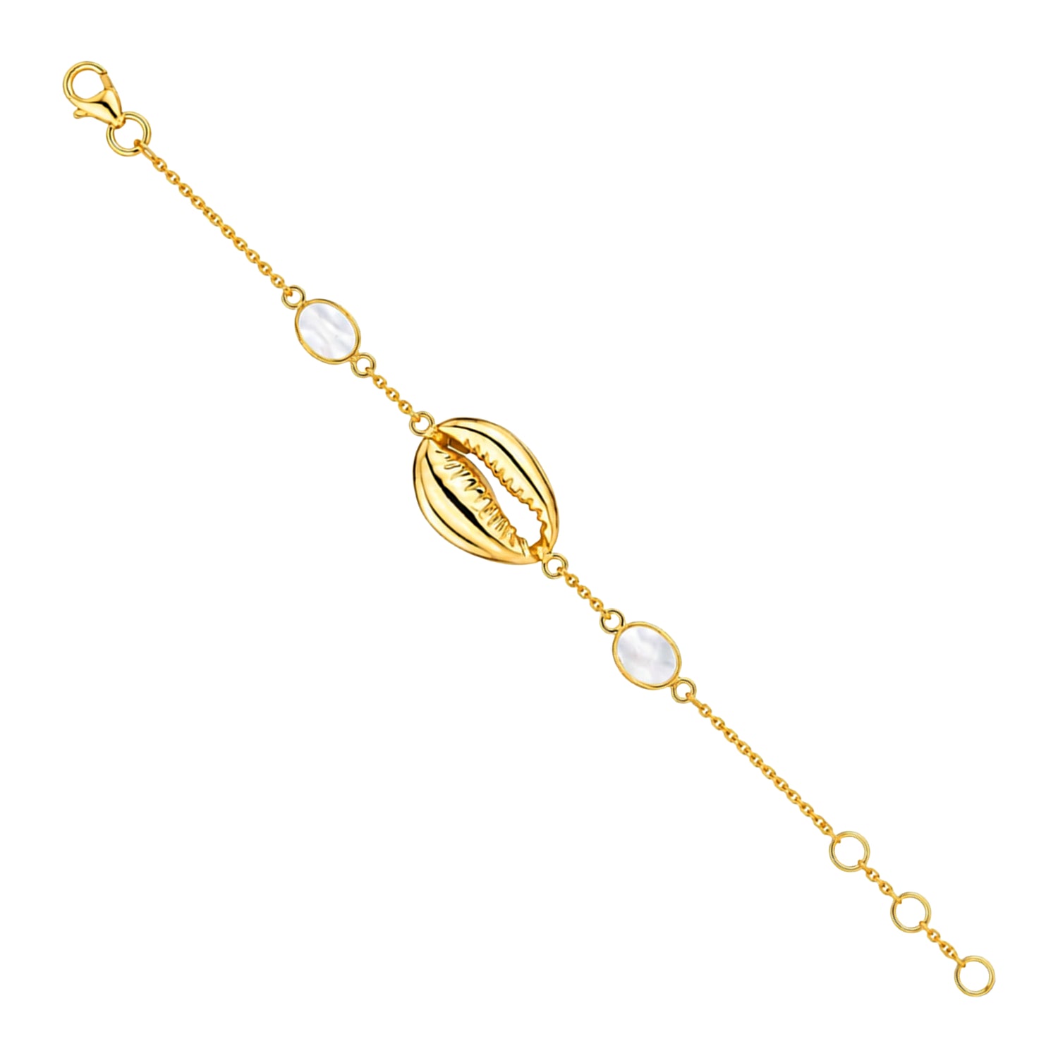 Golden Pearl Shell 925 Sterling Silver Designer Bracelet