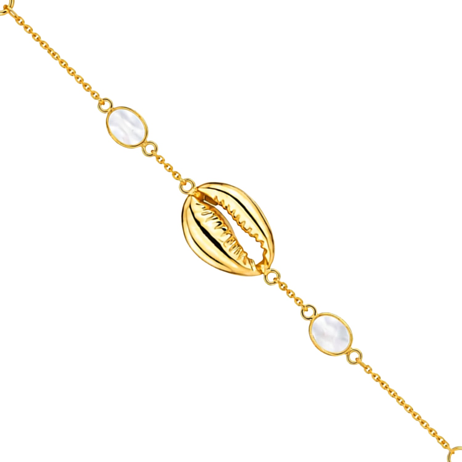 Golden Pearl Shell 925 Sterling Silver Designer Bracelet