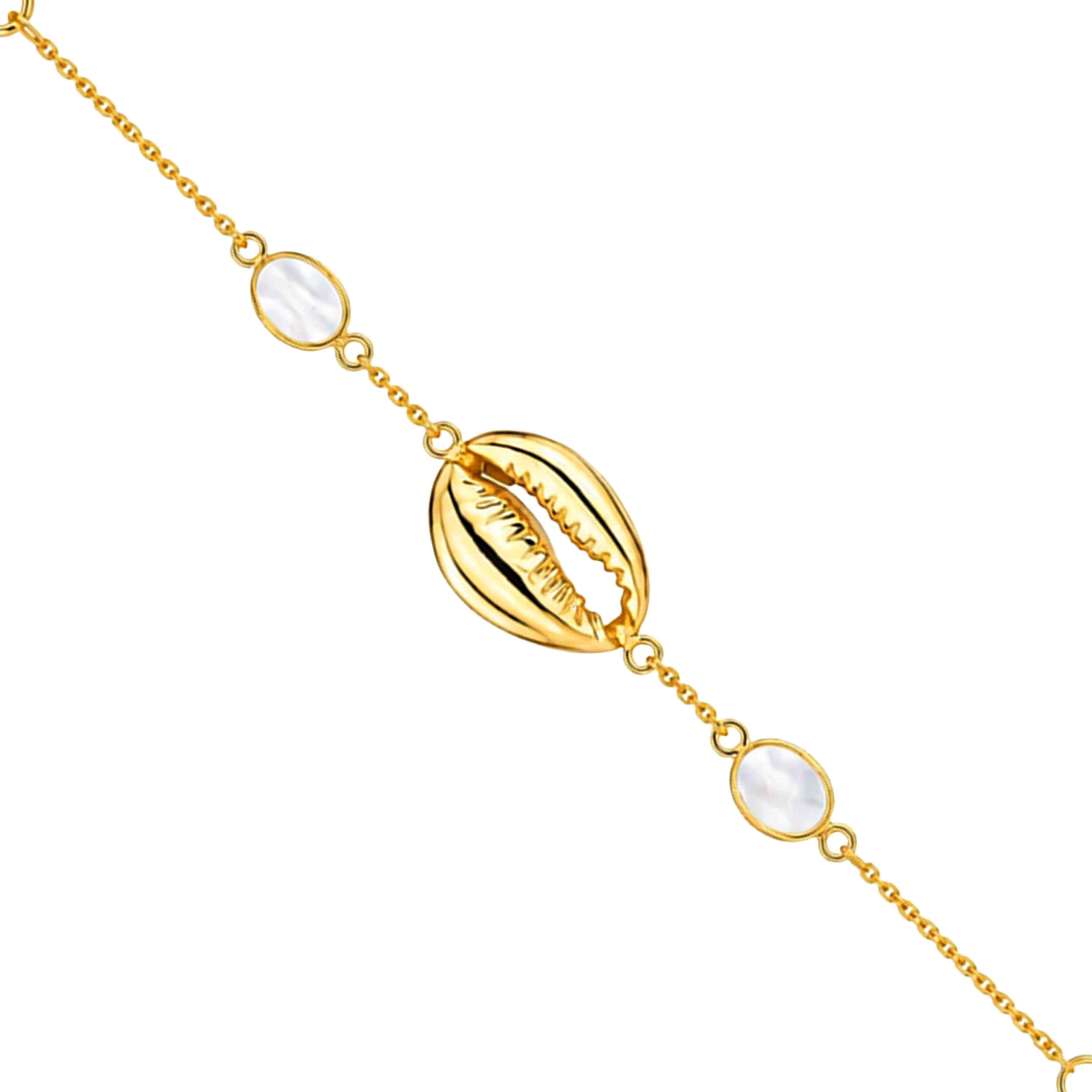 Golden Pearl Shell 925 Sterling Silver Designer Bracelet