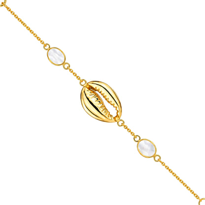 Golden Pearl Shell 925 Sterling Silver Designer Bracelet