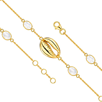 Golden Pearl Shell 925 Sterling Silver Designer Bracelet