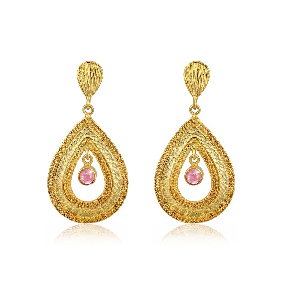 Golden Petal Radiance 925 Sterling Silver Earring