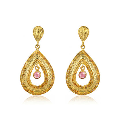 Golden Petal Radiance 925 Sterling Silver Earring