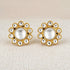 Golden Polki Bloom 925 Sterling Silver Designer Earrings