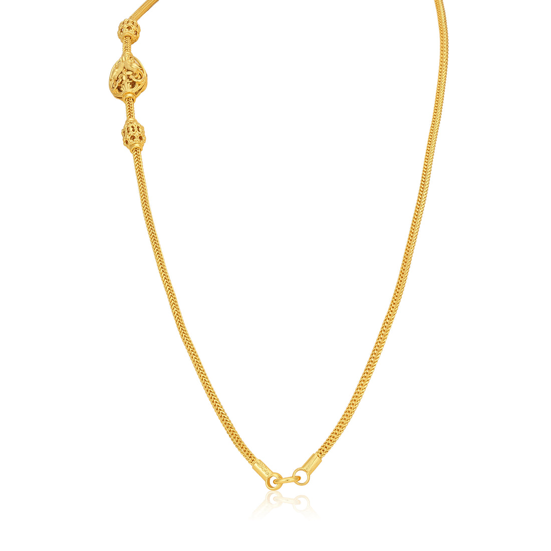 Golden Royal Mugappu Pattern 925 Sterling Silver Thali Chain for Women