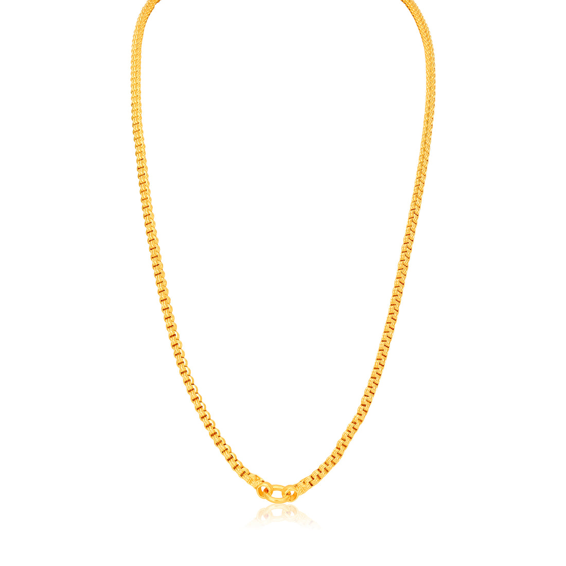 Golden Sleek Round Box Design 925 Sterling Silver Thali Chain for Women