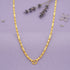 Golden Square Link Texture 925 Sterling Silver Chain for Women