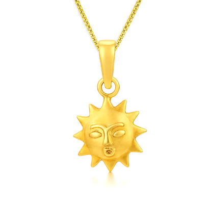 Golden Sun Deity 925 Sterling Silver LuxuryPendant