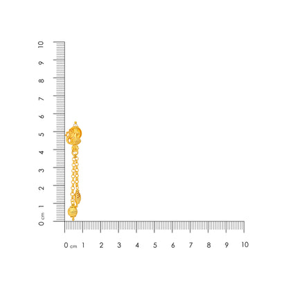 Golden Traditional Peacock Lattice Dual Dangle 925 Sterling Silver Earring for Women