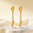 Golden Traditional Peacock Lattice Dual Dangle 925 Sterling Silver Earring for Women