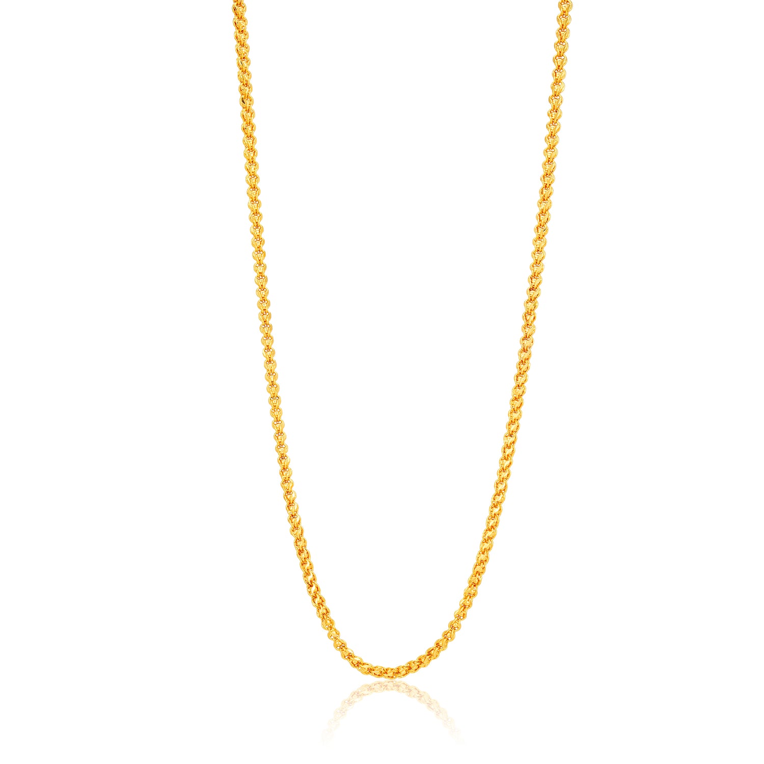 Golden Urban Twist Link 925 Sterling Silver Chain for Women