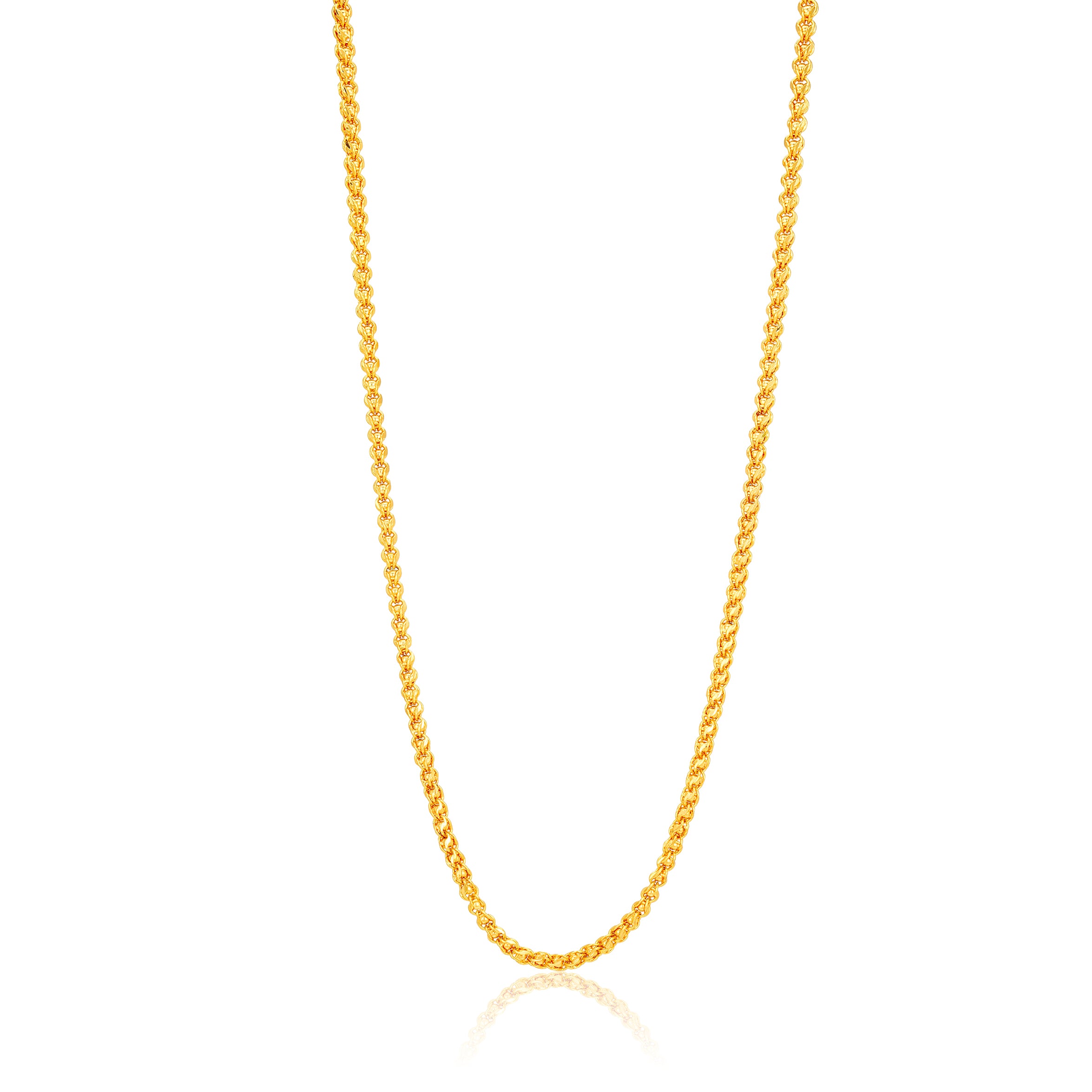 Golden Urban Twist Link 925 Sterling Silver Chain for Women