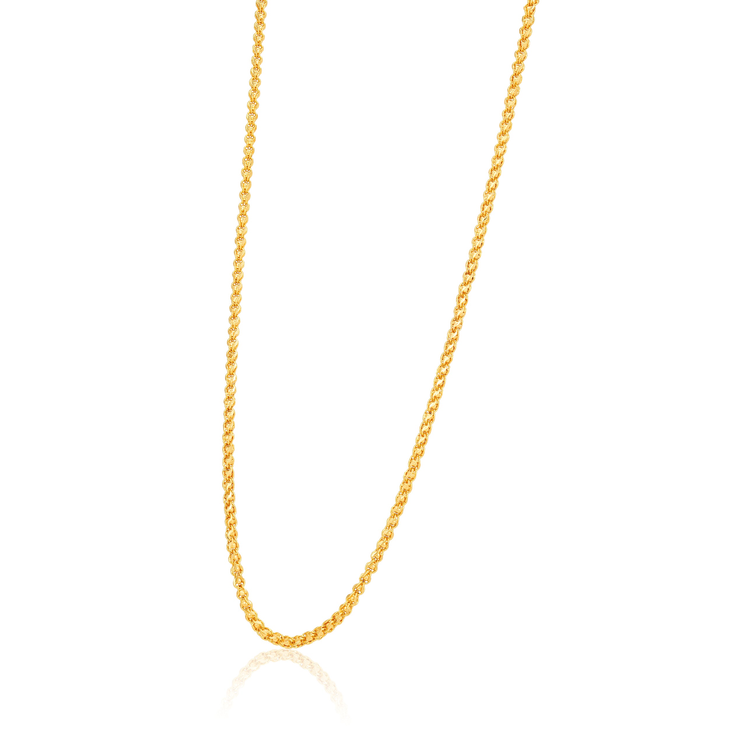 Golden Urban Twist Link 925 Sterling Silver Chain for Women