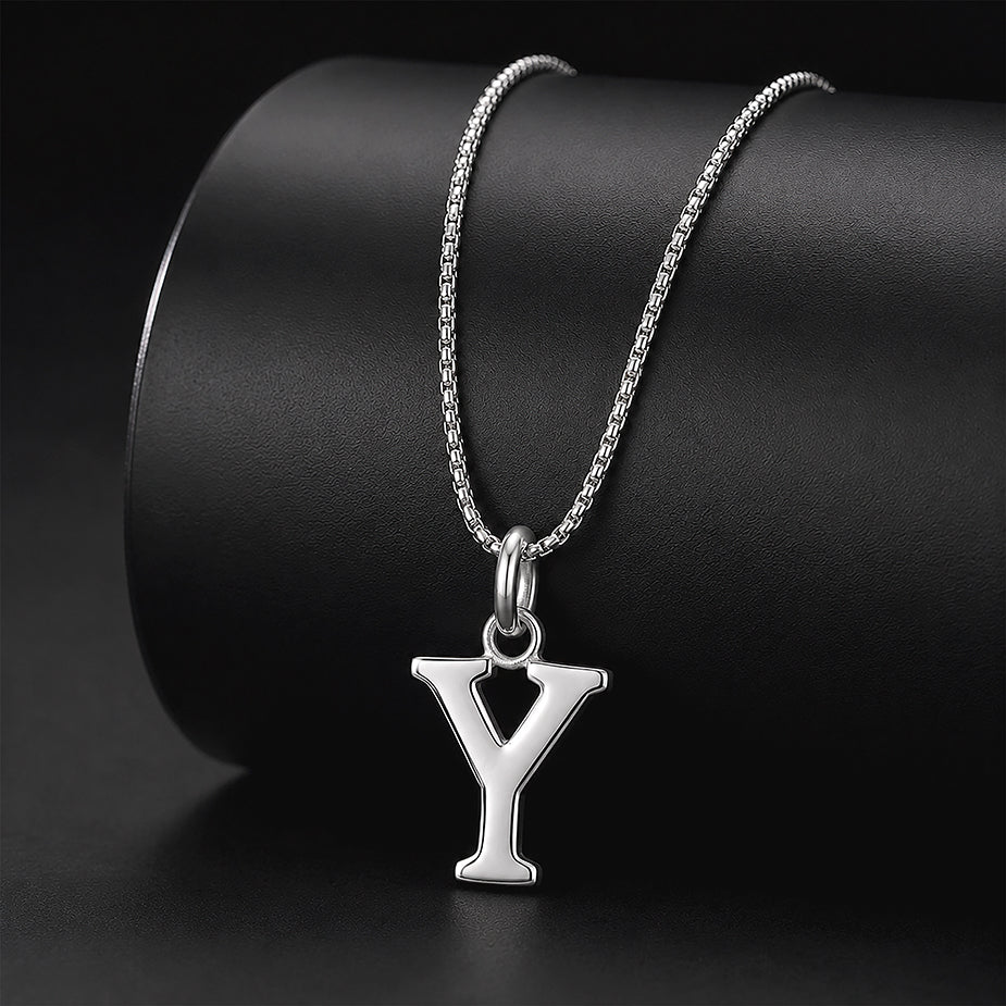Grace Initial 925 Sterling Silver Alphabet Pendant