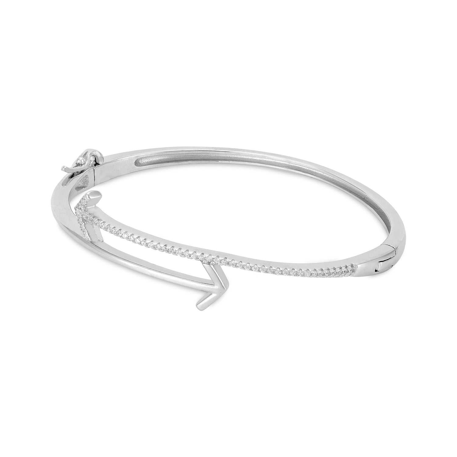 Graceful Arrow Accent 925 Sterling Silver Kada for Women