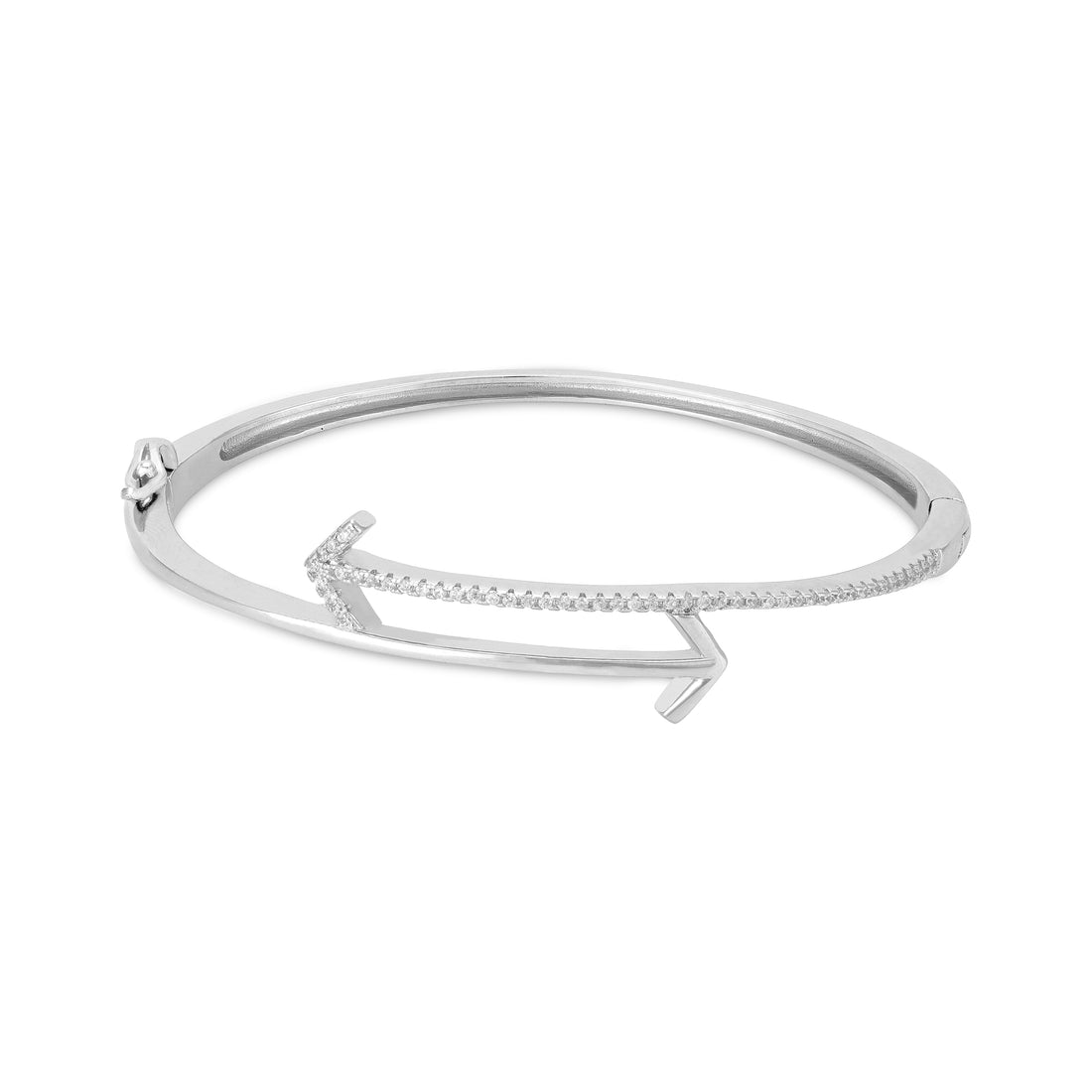Graceful Arrow Accent 925 Sterling Silver Kada for Women