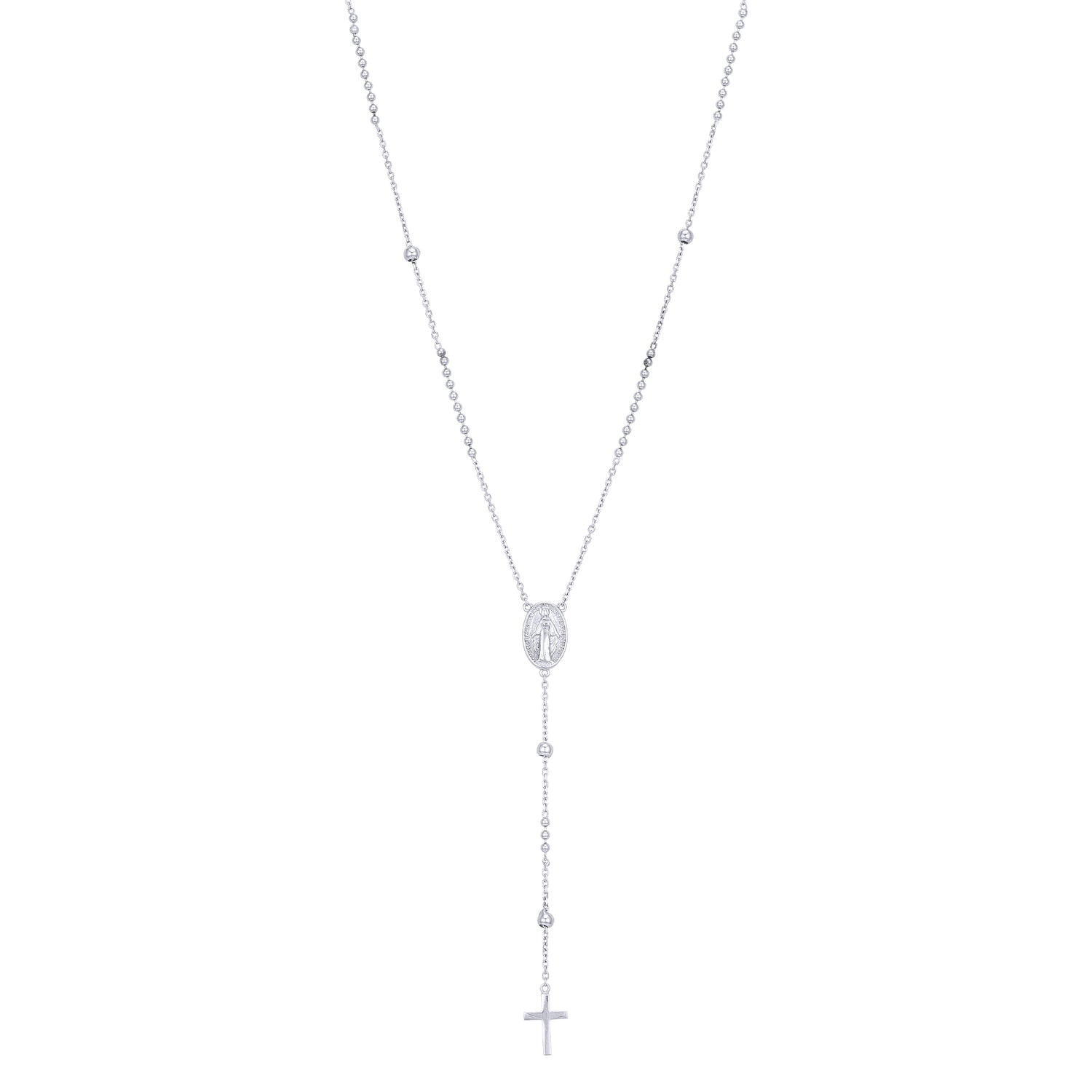 Graceful Cross Drop 925 Sterling Silver Holy Mary Chain Pendant for women