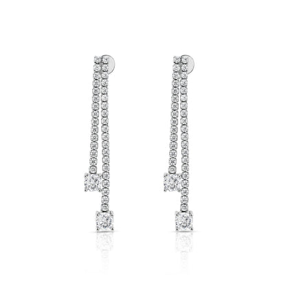 Graceful Linear Sparkle 925 Sterling Silver Earrings for Women