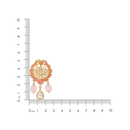 Graceful Lotus Pearl Golden Drop 925 Sterling Silver Earring