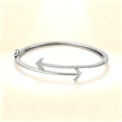 Graceful Arrow Accent 925 Sterling Silver Kada for Women